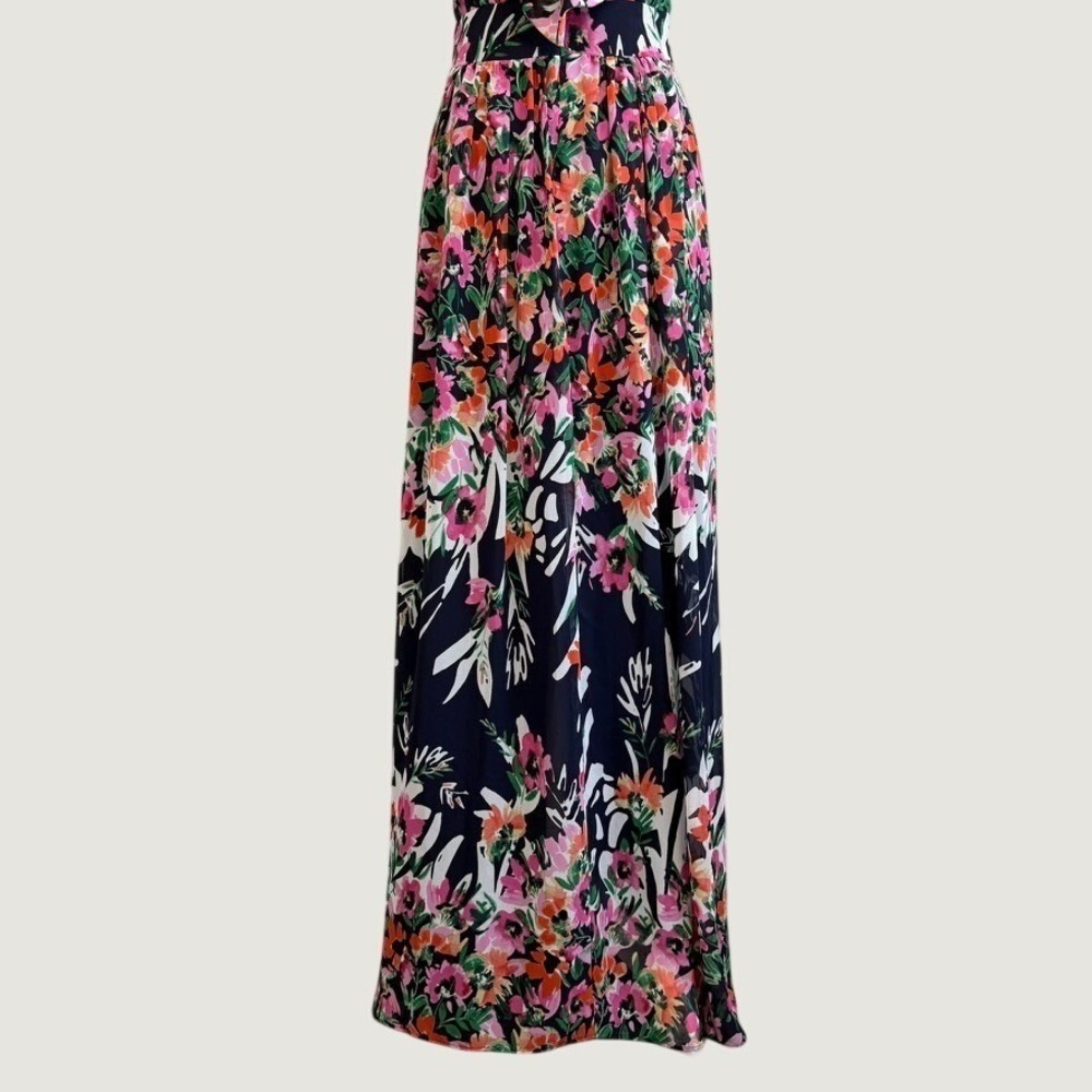 Eliza J Floral Maxi Dress Size 8 Sleeveless Wedding Event Resort - Picture 6 of 10